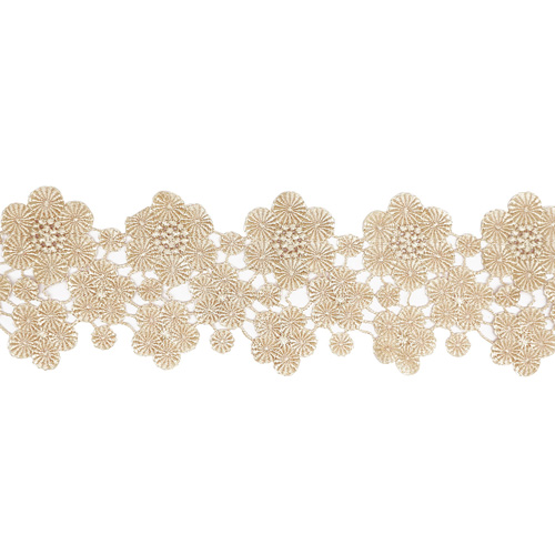 Кружево гипюр матовое 7см*13,72м 1AS-304 N8215 золотисто-бежевый