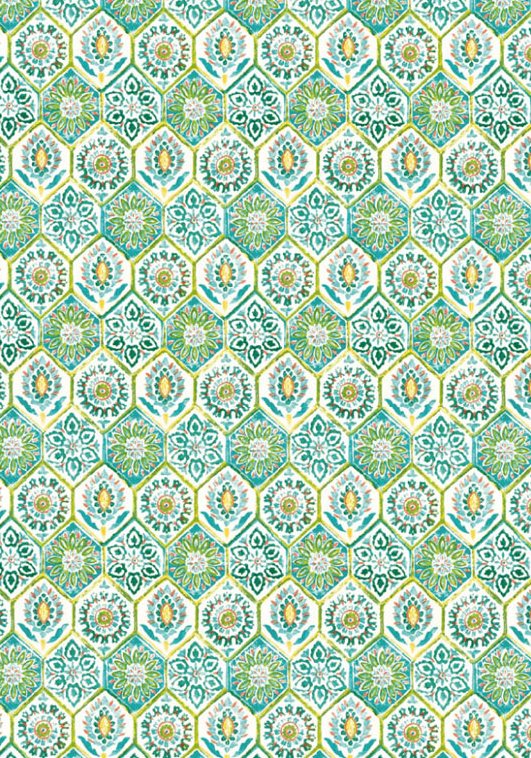 Бумага рисовая мини - формат "Зеленый орнамент", 21 х 29,7 см (А4), 28 г/м2