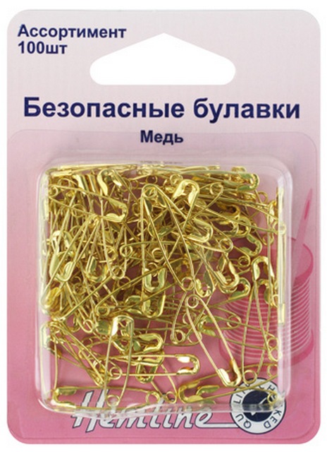 Булавки безопасные "Hemline" 419.99.100  ассорти, цвет золотистый