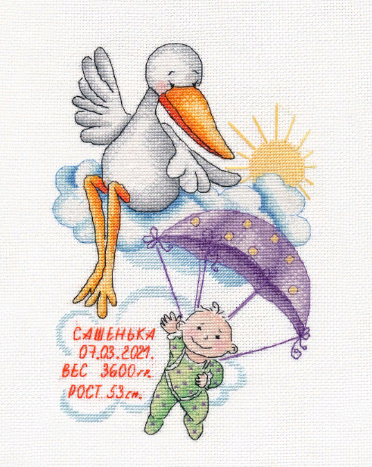 Набор для вышивания «Овен» 1412 Метрика. Сашенька,16*24 см