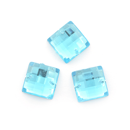 Стразы пришивные акриловые MAGIC 4 HOBBY арт.MG.EF.02 12x12 мм квадрат цв.11 голубой уп.5х20 шт