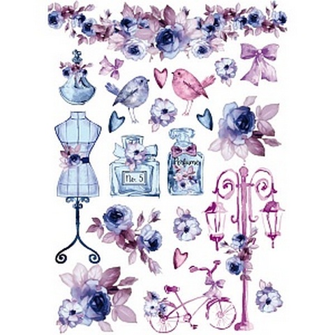 Бумага рисовая мини-формат Stamperia DFSA4218 "Акварельный манекен  ", 21 х 29,7 см (А4), 28 г/м2