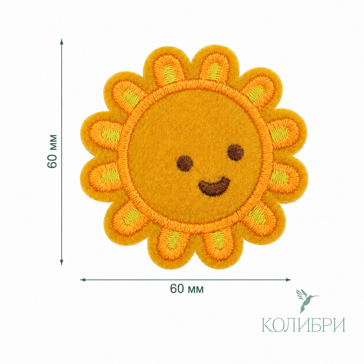 Термоаппликация LA528 Yellow (желтый) 60 х 60 mm.