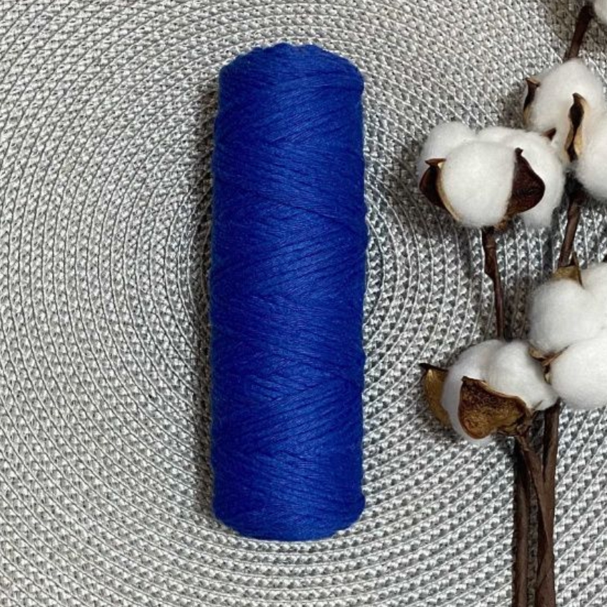 Шпагат хлопковый крученый 3мм (синий) 100м