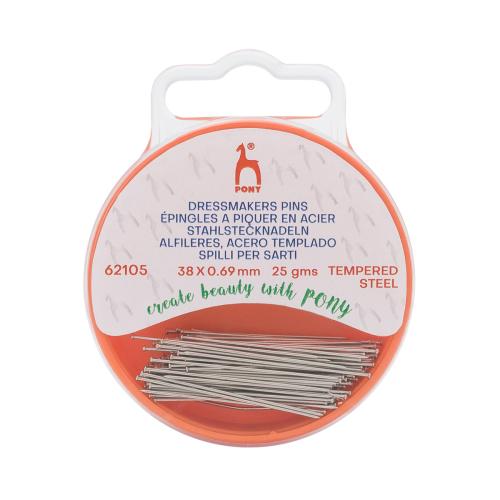 Булавки портновские 38мм*0,69мм, сталь, 25гр, PONY,62105