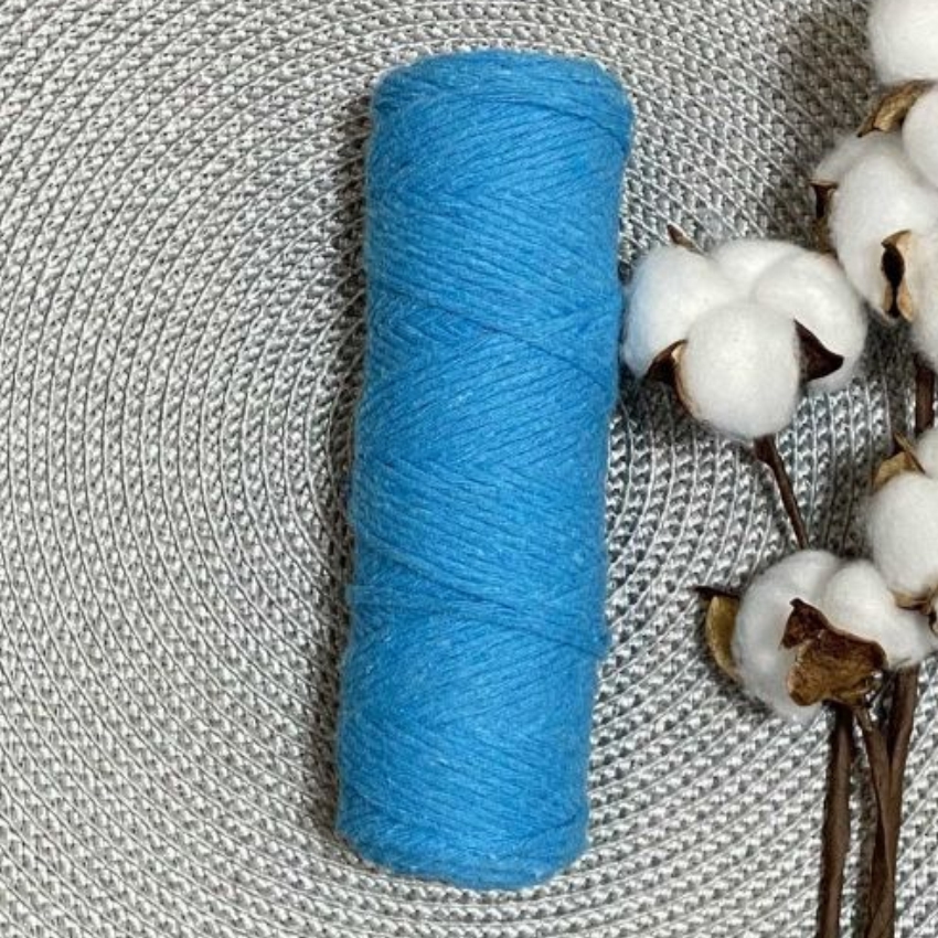 Шпагат хлопковый крученый 3мм (бирюзовый) 100м