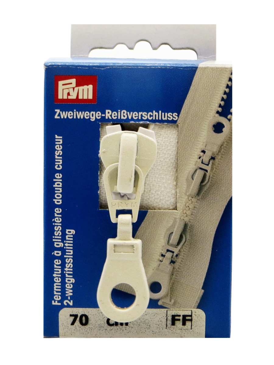 Молния траковая 1шт.(2 бегунка), в картонной упаковке, Цвет: 009 70см