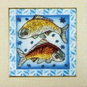 Вышивальный набор,Зодиак-рыбы 25*25см