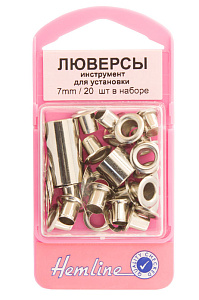 Люверсы с устройством "Hemline" 437.N для установки, никель 7,00мм. Тип"В"