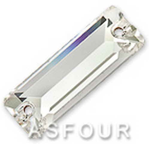 Стразы пришивные "Asfourelle"608 пришивной прямоугольник, 26 мм, Кристалл C/F, 24шт./уп.