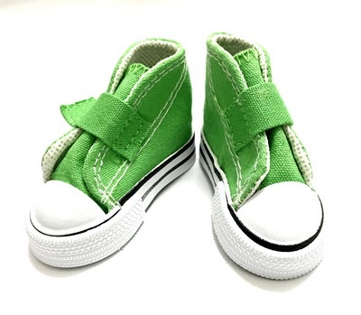 Кеды для кукол на 1.лип. , размер по подошве 7,5см*выс.4,5см., пара, цв.зел.