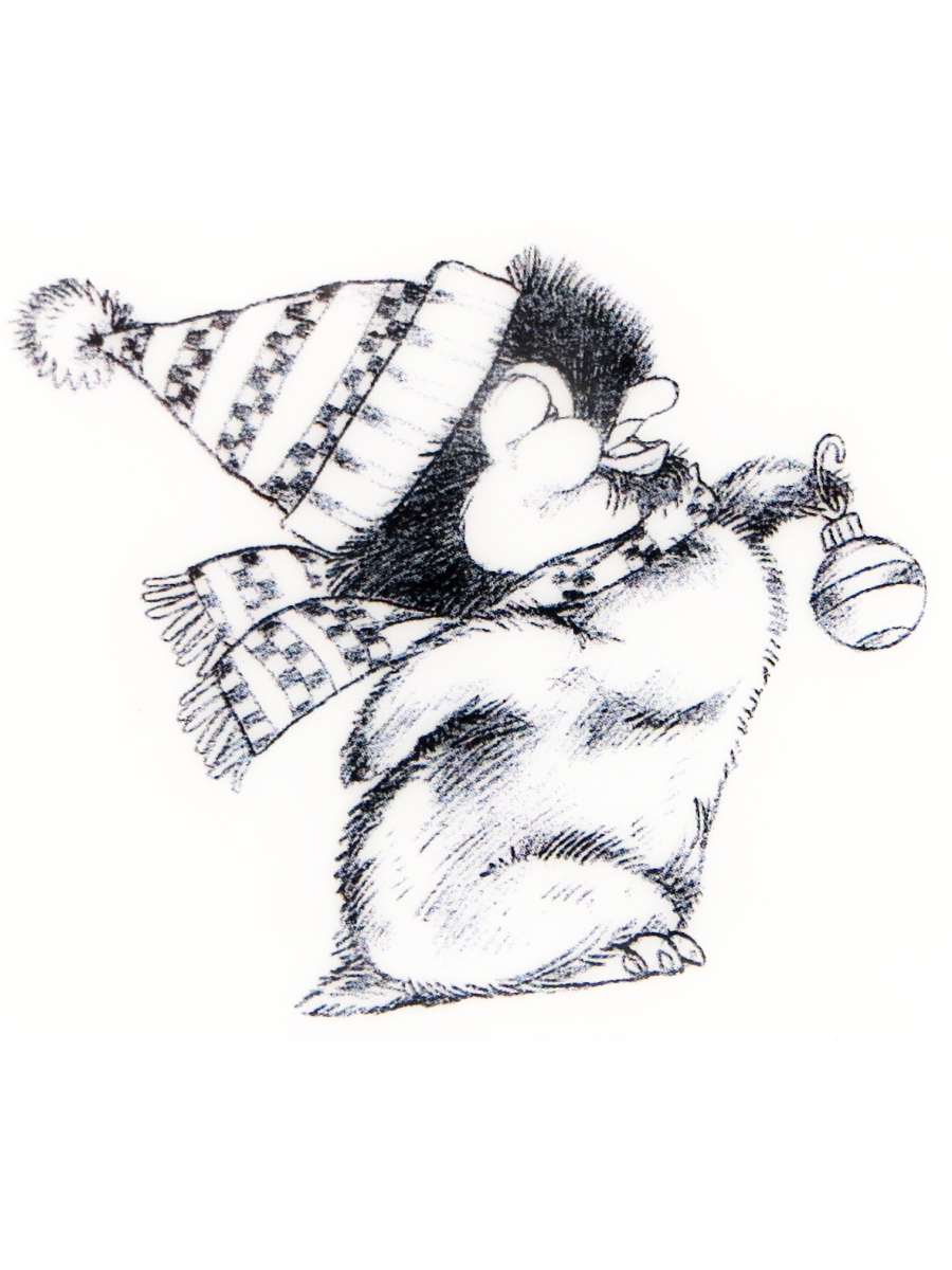 Резиновый штамп «Penguin with Ornament», 5x3,8см