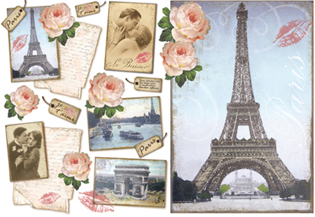 Бумага рисовая для декупажа Stamperia, 1 лист, 48*33 см Париж