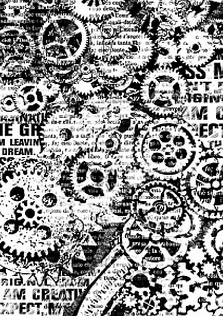 Бумага рисовая мини-формат Stamperia DFSA4171 "Механизмы", 21 х 29,7 см (А4), 28 г/м2