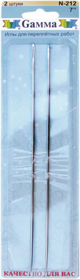 Иглы ручные «Gamma» N-212  для переплетных работ 7" в блистере