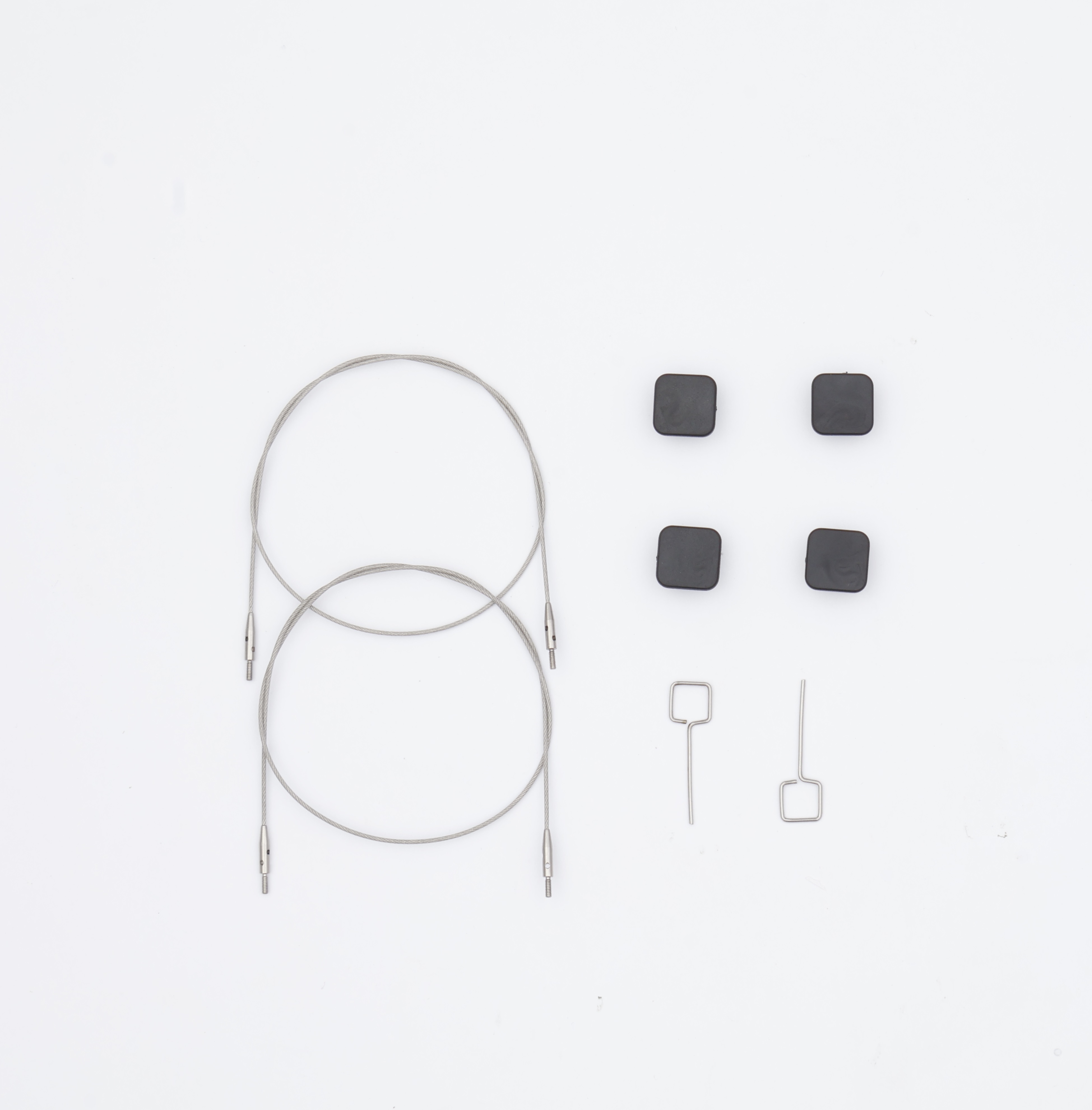 Набор Petite: 2 тросика 15 см, 4 заглушки и 2 кабельных ключика Knitpro, 10543