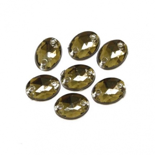 Стразы пришивные, акриловые, 6*8мм, 20шт/упак (овальные) Астра 23 т.серый