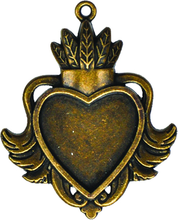 Заготовки для украшений «Heart Bezel-Small-Bronze» (Бронза)