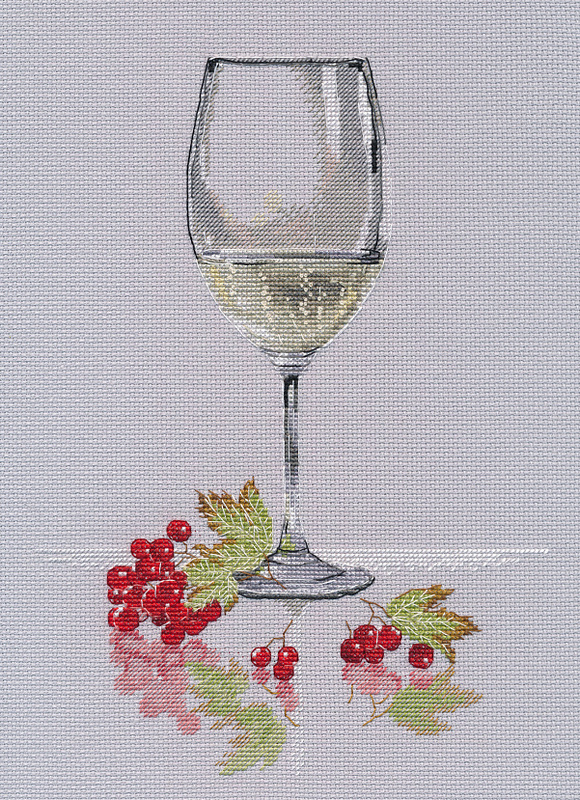 Набор для вышивания «Овен» 1680 " Бокал игристого " 18 х 25 см 