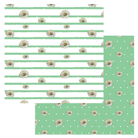 Двусторонняя упаковочная бумага глянцевая «Stilerra» WPD-03 100 x 70 см, цвет 08 Ромашки