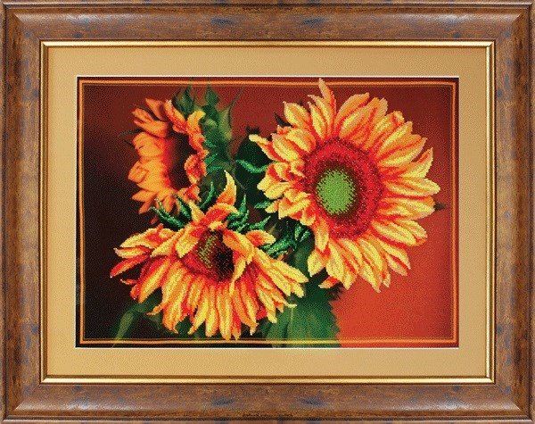 Набор для вышивания «Чарівна Мить» Б-0574 Радужные подсолнухи,44*31 см