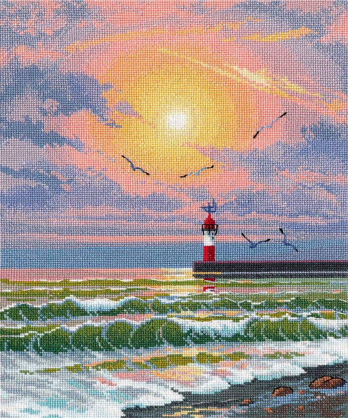 Набор для вышивания «Овен» 1527 "Сочинский маяк" 24 х 30 см