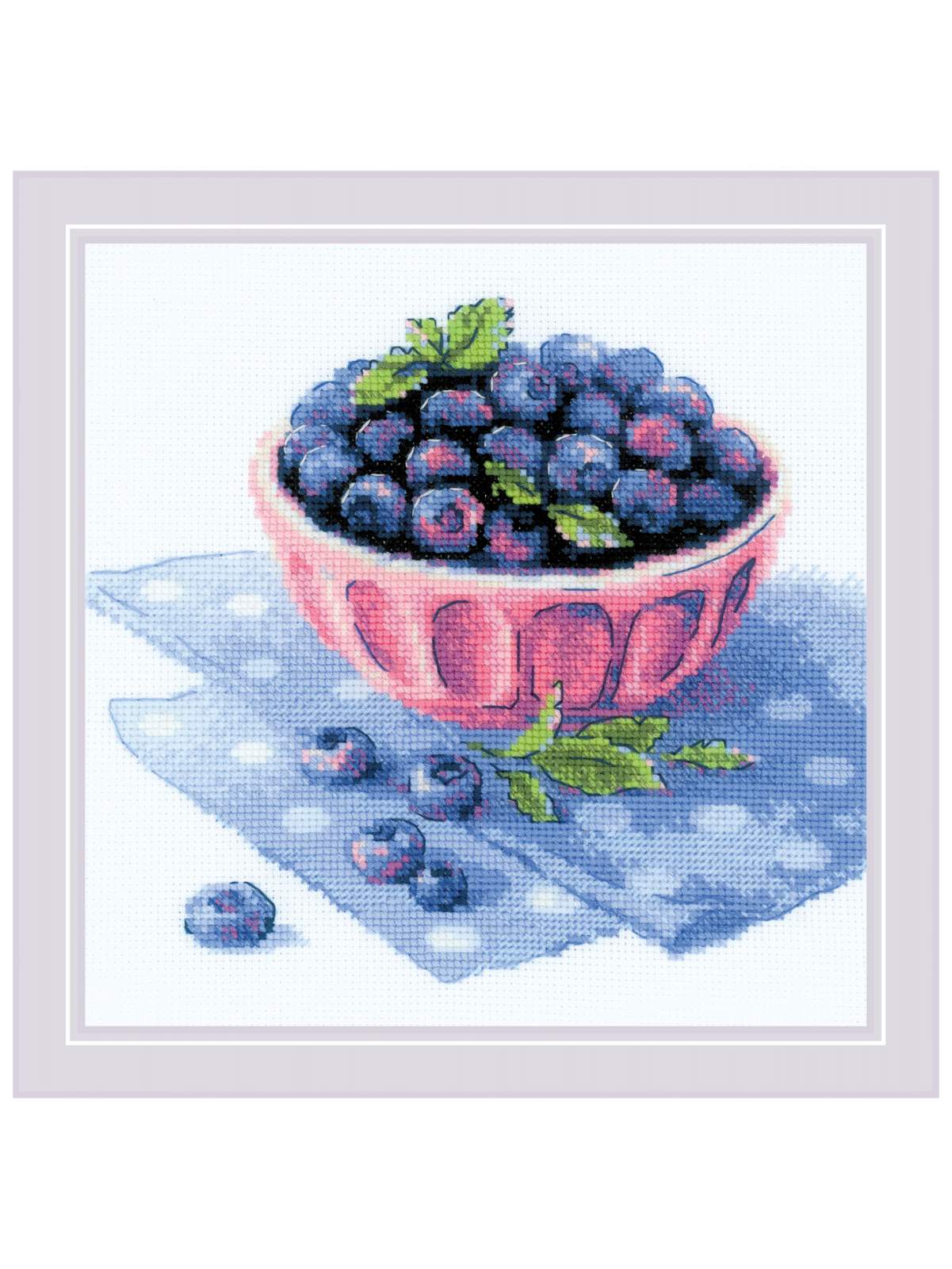 Набор для вышивания «Риолис» 2168 Голубика садовая 20*20 см