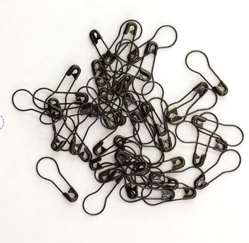 Булавки английские ламповидные «Hemline» 416.00.BK в пластиковом контейнере, 23 мм, 50шт. цв.черный