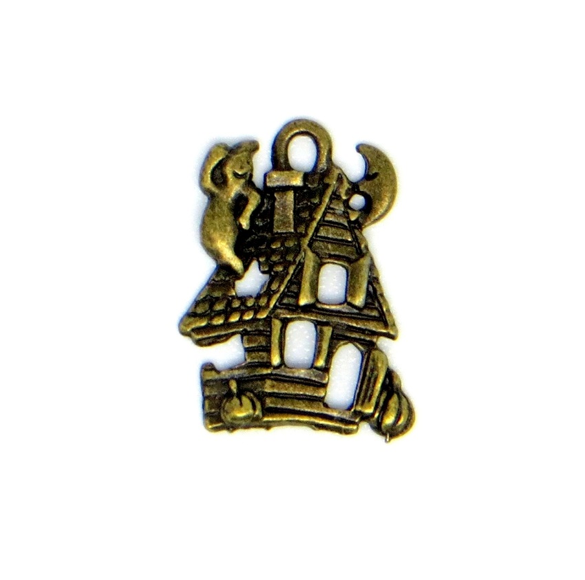 Металлические шармы "Рукоделие" MPR014 Дом с привидениями, 18х12мм