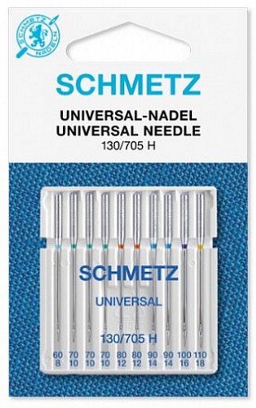 Иглы стандартные 130/705 H № 60(1), 70(3), 80(2), 90(2), 100, 110 10 шт. Schmetz 0703558