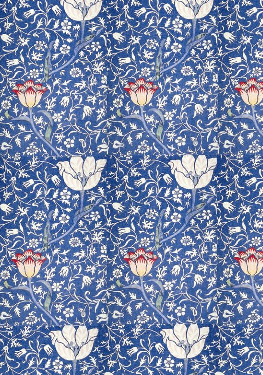 Бумага рисовая мини - формат "Синий орнамент с цветами", 21 х 29,7 см (А4), 28 г/м2