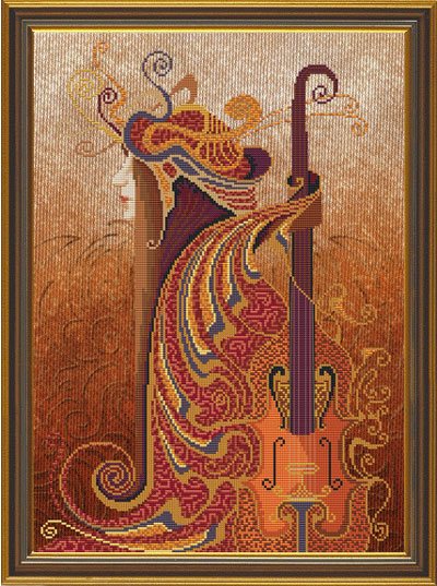 Набор для вышивания «Nova Sloboda» ННК3126 Музыка чувств. Скрипка, 30х42см