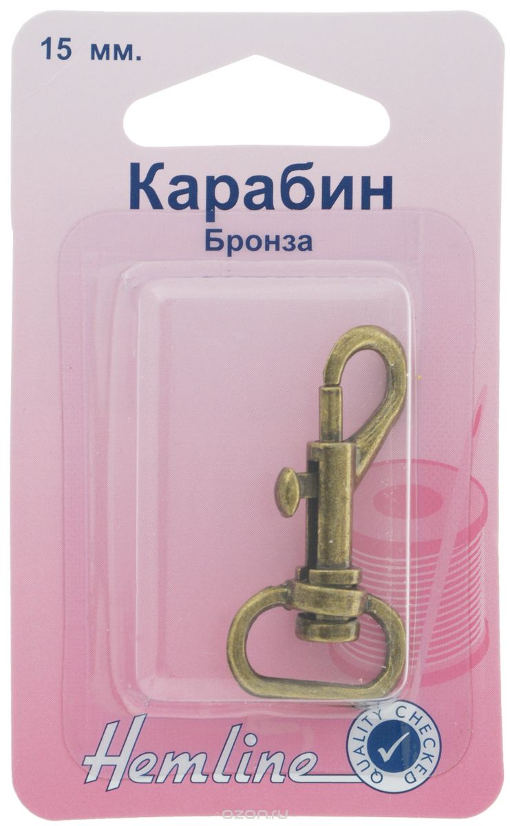 Карабин металлический , бронза 15 мм