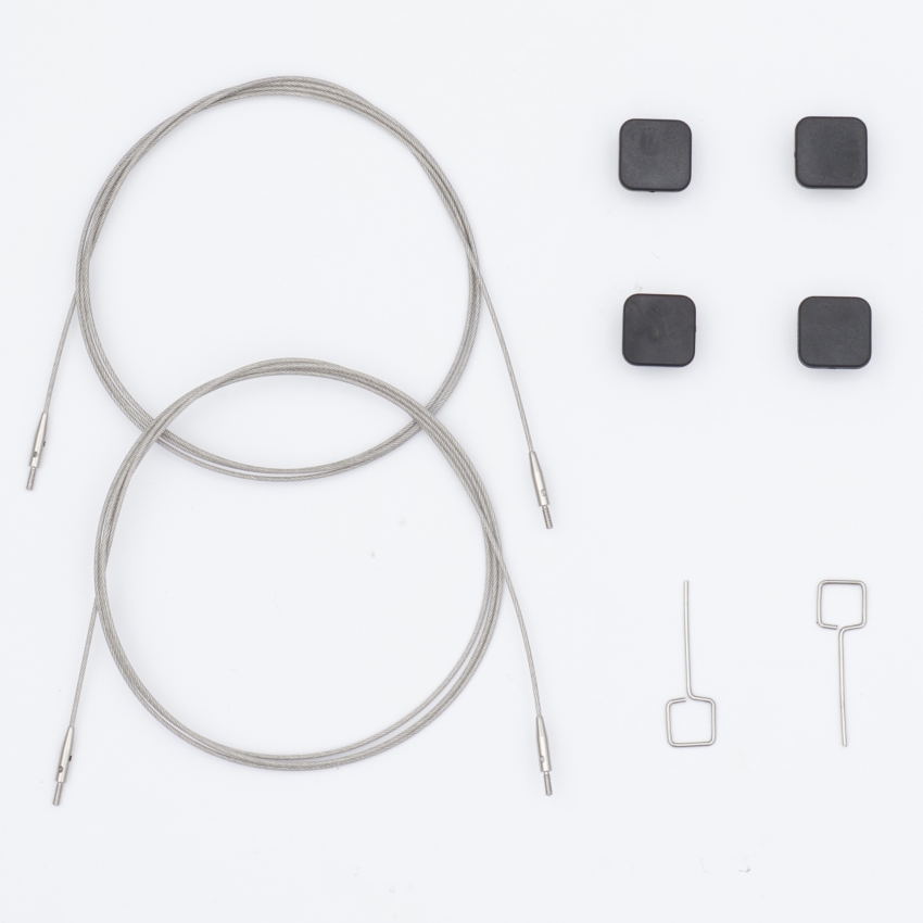 Набор Petite: 2 тросика 35 см, 4 заглушки и 2 кабельных ключика Knitpro, 10546