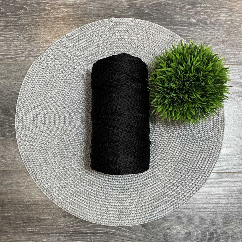 Шнур полиэфирный 5 мм с сердечником (черный) 50м (170)