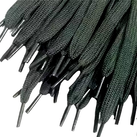 Шнурки плоские, 110 см, черные 20шт./упак