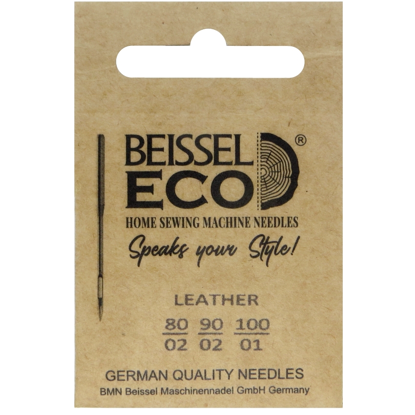 Иглы д/быт. швейных машин для кожи,5шт: №80-2шт, №90-2шт, №100-1шт., 130-705 H-LL/крафт, BEISSEL Иглы д/быт. швейных машин для кожи,5шт: №80-2шт, №90-2шт, №100-1шт., 130-705 H-LL/крафт, BEISSEL