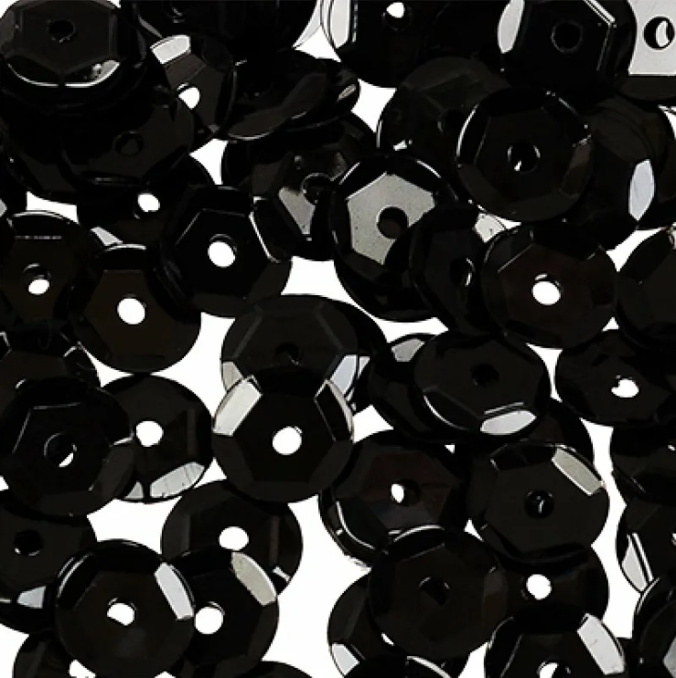 Пайетки «Zlatka» ZC 6  россыпью 6 мм, 5 х 10 г №04 черный