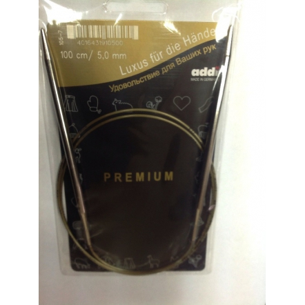 Спицы круговые супергладкие, никель, ADDI 105-7, 100 см, №5.0