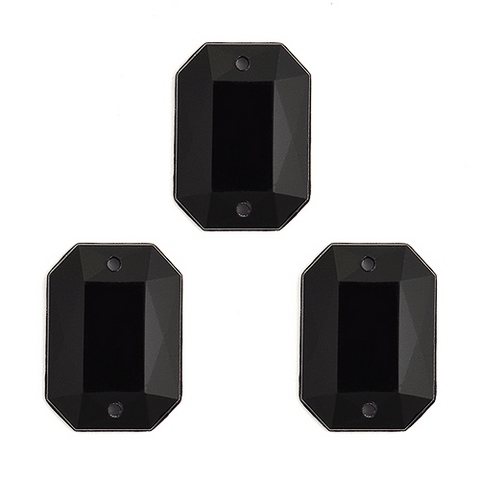 Стразы пришивные акриловые MAGIC 4 HOBBY арт.MG.AF.02 18x25 мм прям. цв.11 черный уп.5х10шт