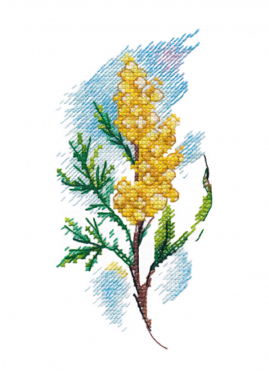 Набор для вышивания «Овен» 1420 Веточка мимозы,7*14,4 см