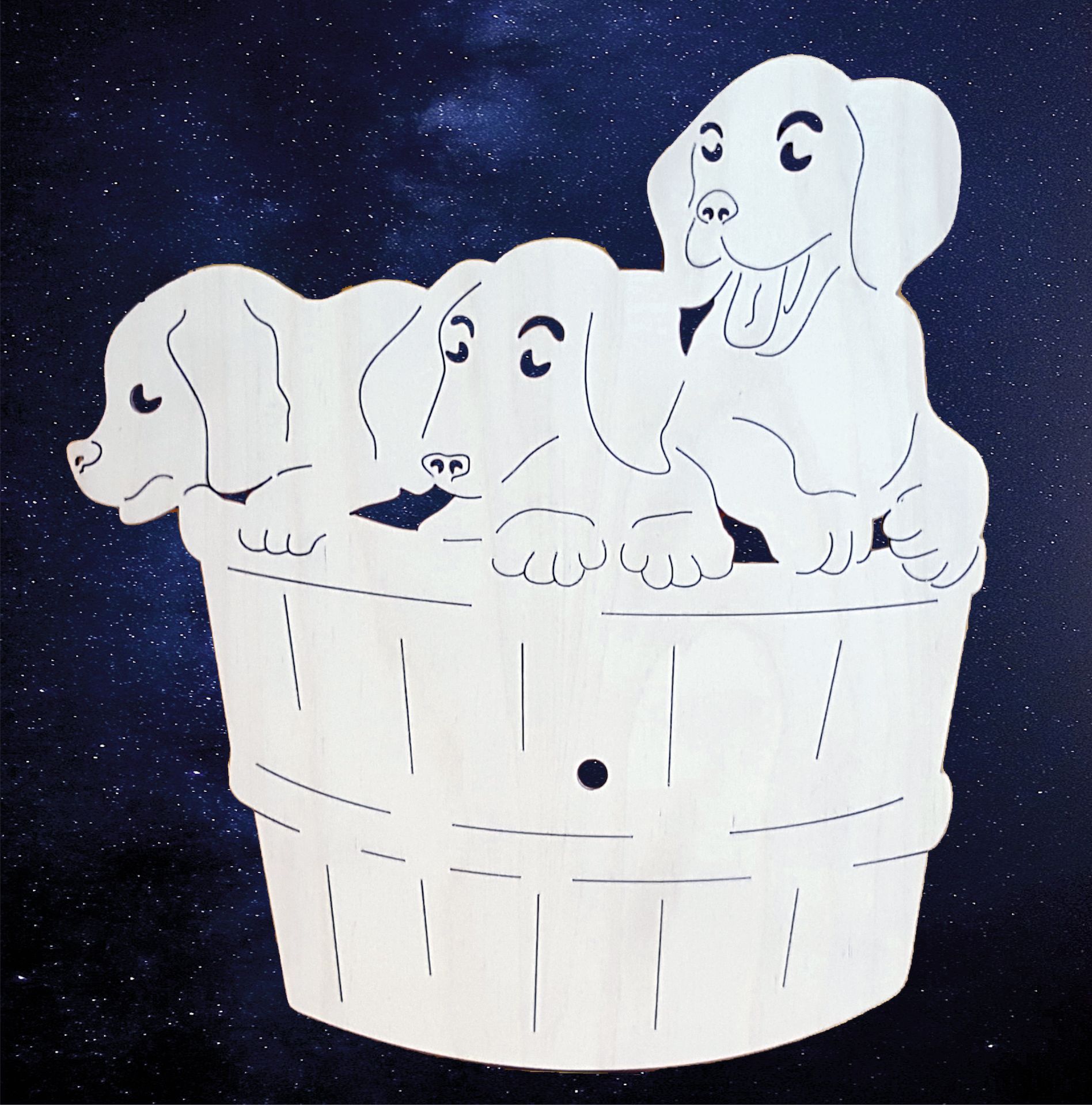 Циферблат 3 щенка 27х24 см
