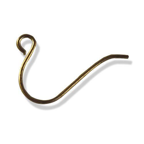 Основа для серег "Астра" 7704276 Крючок простой 15мм (20шт/уп) цвет: латунь