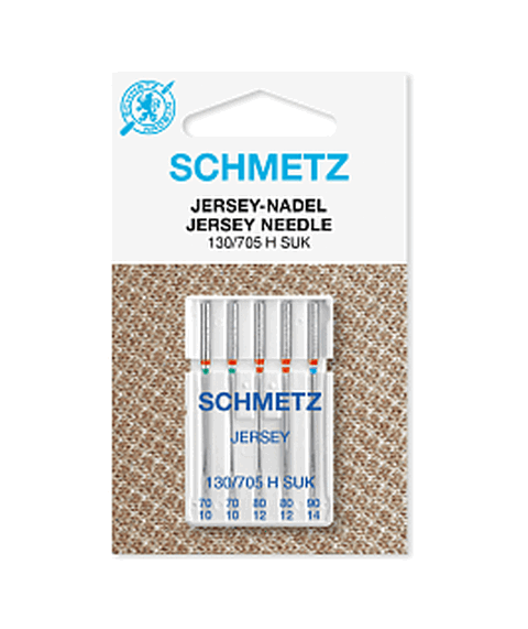 Иглы джерси 130/705H SUK № 70(2), 80(2) 90, 5 шт. Schmetz 0701215
