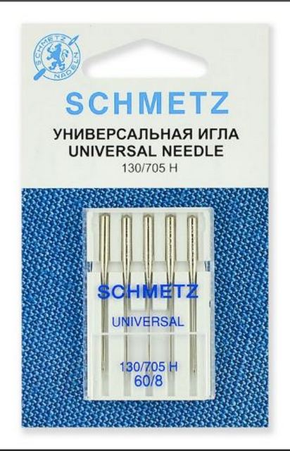Иглы стандартные 130/705 H № 60, 5 шт. Schmetz 0701016 Иглы стандартные 130/705 H № 60, 5 шт. Schmetz 0701016