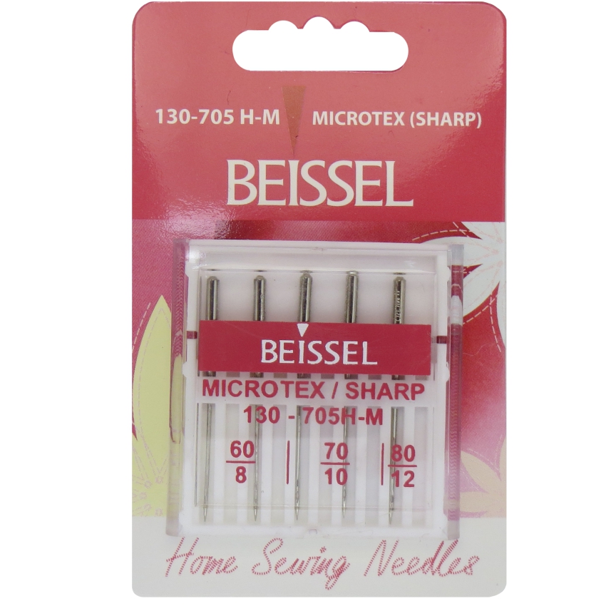 Иглы д/быт. швейных машин для микроволокна,5 шт разных размеров,130-705 H-M/блистер, BEISSEL Иглы д/быт. швейных машин для микроволокна,5 шт разных размеров,130-705 H-M/блистер, BEISSEL