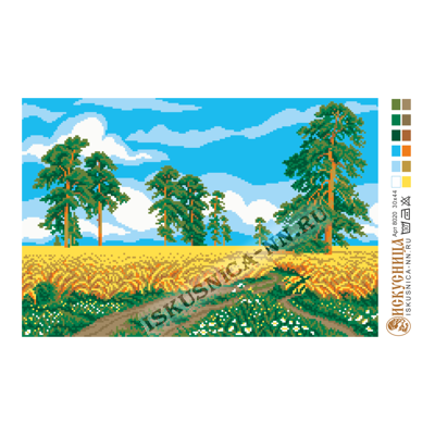 Рисунок на канве с мулине «Искусница» 8020 "Рожь" 44*30 см