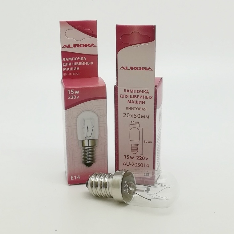 Лампочка для шв. машин винтовая 20х50 мм 15W 220V Aurora AU-205014
