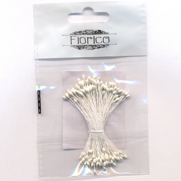Тычинки для искусственных цветов "Fiorico" TIC/P-1,  белый  1 мм, кол-во в пучке 85 шт. 