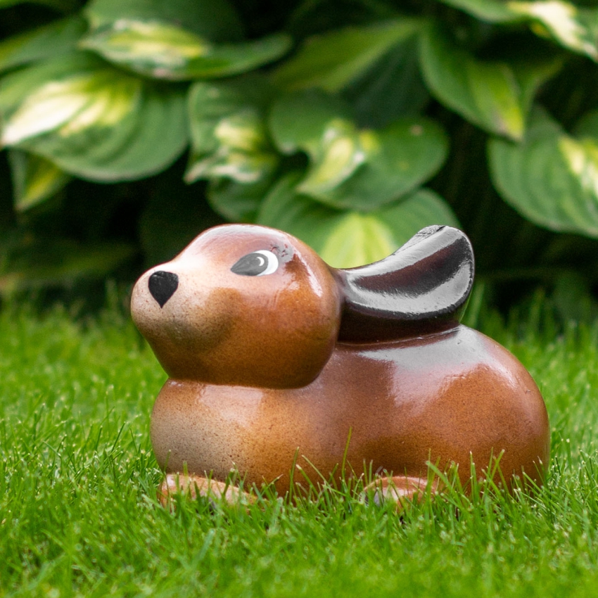 Декоративное изделие из пенопласта КРОЛИК большой коричневый  h = 10,5 см